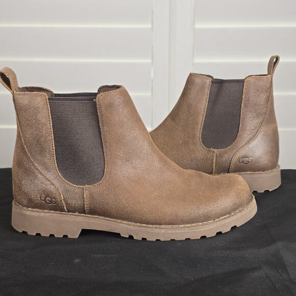 UGG Kids Callum Chelsea Boots Suede Leather Brown Size 5 - Picture 1 of 10